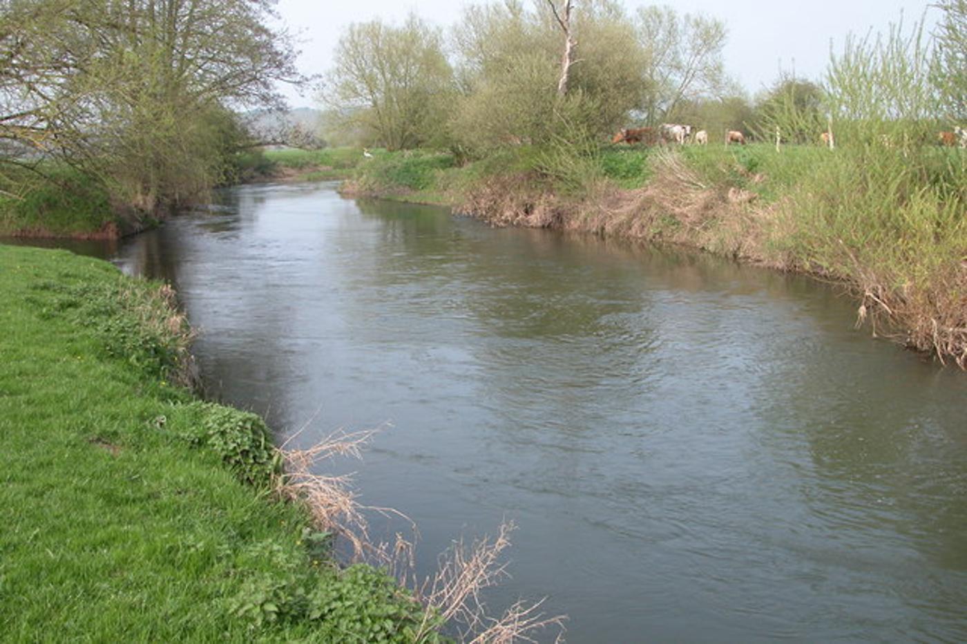 A photograph of the River Lugg in England